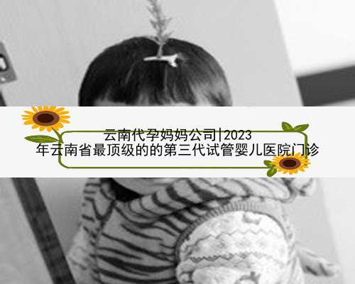 云南代孕妈妈公司|2023
年云南省最顶级的的第三代试管婴儿医院门诊